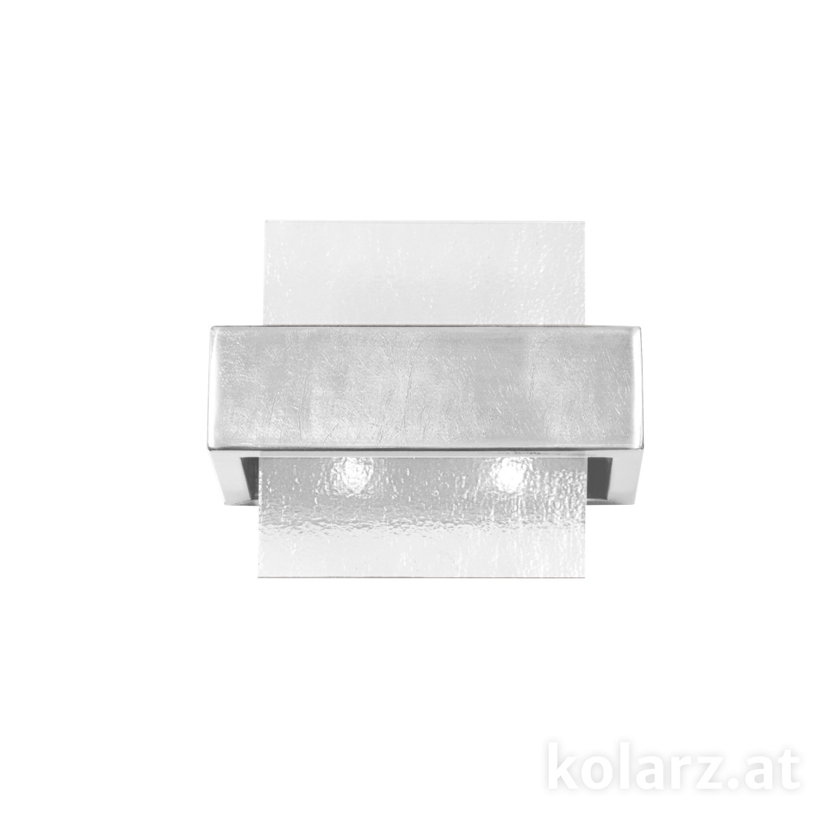 KOLARZ-Austrolux LeuchtenWandleuchte RETTANGOLO, Blattsilber Breite 21 cm, max. Höhe 17 cm, Ausladung 11 cm, 2 flg., G9, 20 W