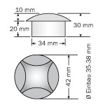 Einbauleuchten & Einbaulampen von dot-spot dome-spot, 3-facher Lichtaustritt, Artikelnummer alt: 2103.01.42.02 - Ausstellungsstück - 33300.00.32