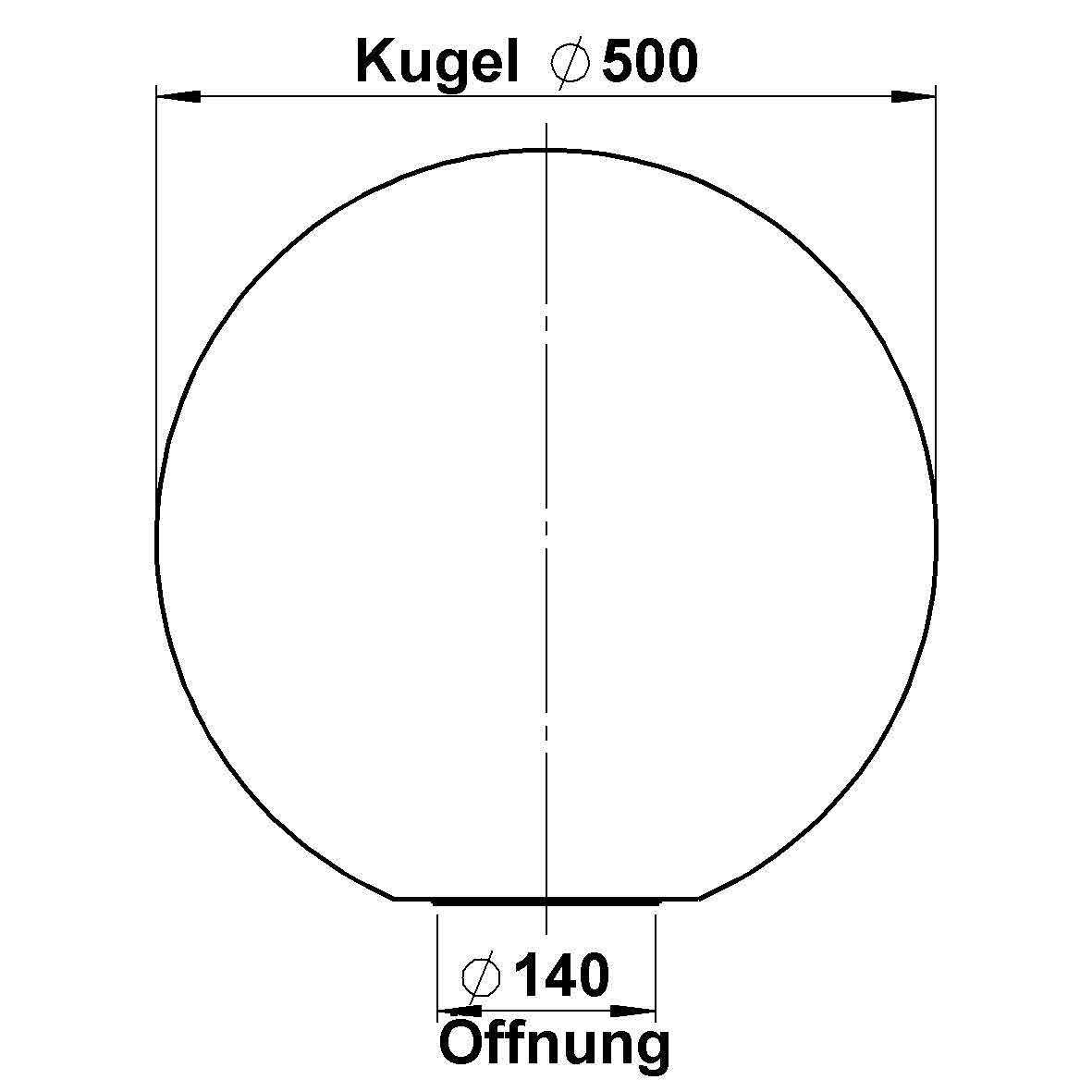 Albert LeuchtenG76, Kugel, Opal, d = 500 mm PE