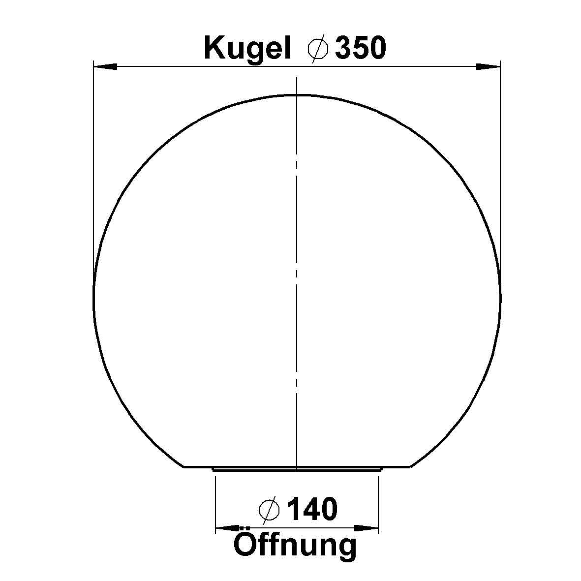 Albert LeuchtenG 74, Kugel, opal, d = 350 mm  PE