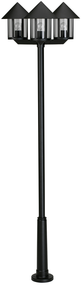 Albert LeuchtenMastleuchte 3-fl. Typ Nr. 2042 - Farbe: schwarz, für 3 x Lampe, E27*** ACHTUNG: 2 Packstücke ***