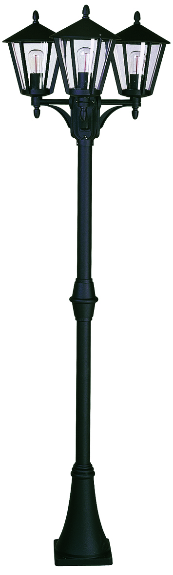 Albert LeuchtenMastleuchte 3-fl. Typ Nr. 2046 - Farbe: schwarz, für 3 x Lampe, E27*** ACHTUNG: 2 Packstücke ***
