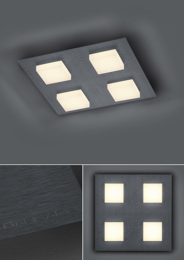 Deckenleuchten & Deckenlampen von BANKAMP Leuchtenmanufaktur LED Deckenleuchte Luno/ 4 flammig - Ausstellungsstück - 7752/4-39