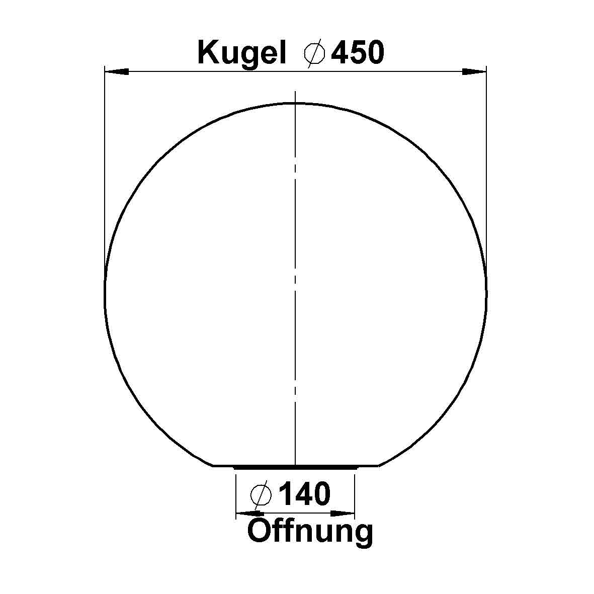 Albert LeuchtenG 75, Kugel, opal, d = 450 mm PE
