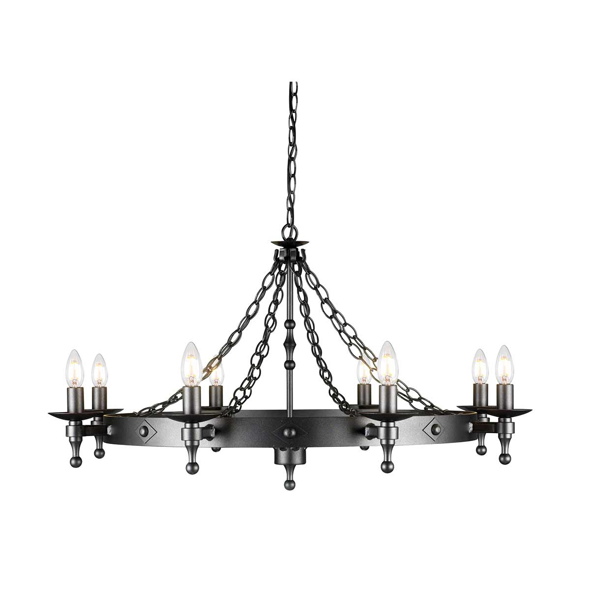 Elstead - WR8-GRAPHITE - Warwick 8 Light Chandelier - Graphite Black