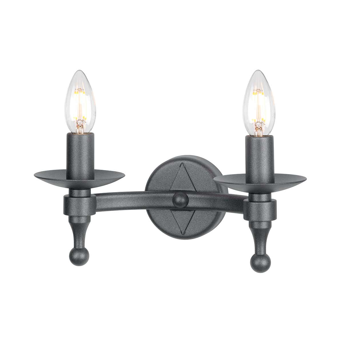 Elstead - WR2-GRAPHITE - Warwick 2 Light Wandleuchte - Graphit Schwarz