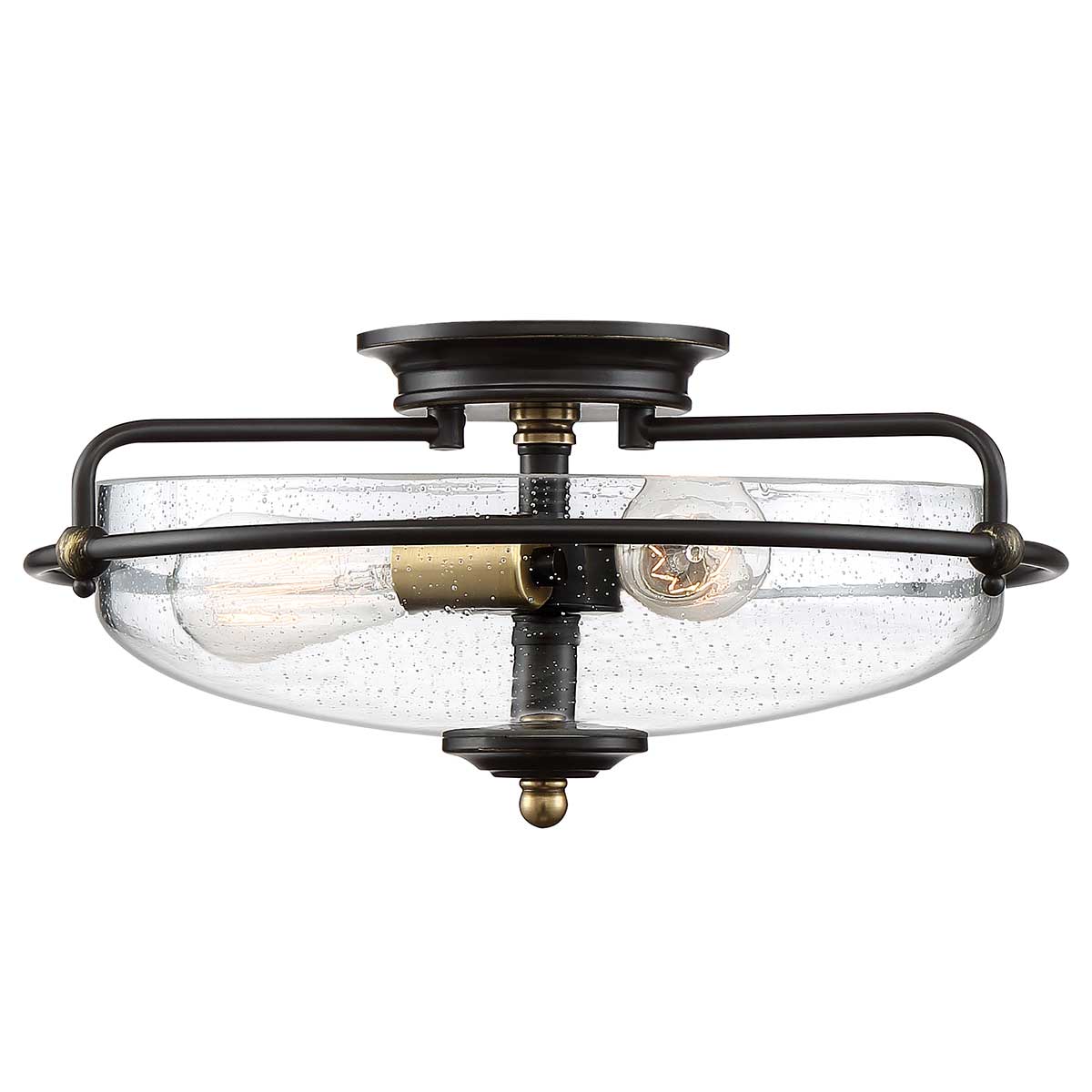Elstead - QZ-GRIFFIN-F-C-PNAB - Griffin 3 Light Flush - Palladian Bronze mit Akzenten aus verwittertem Messing
