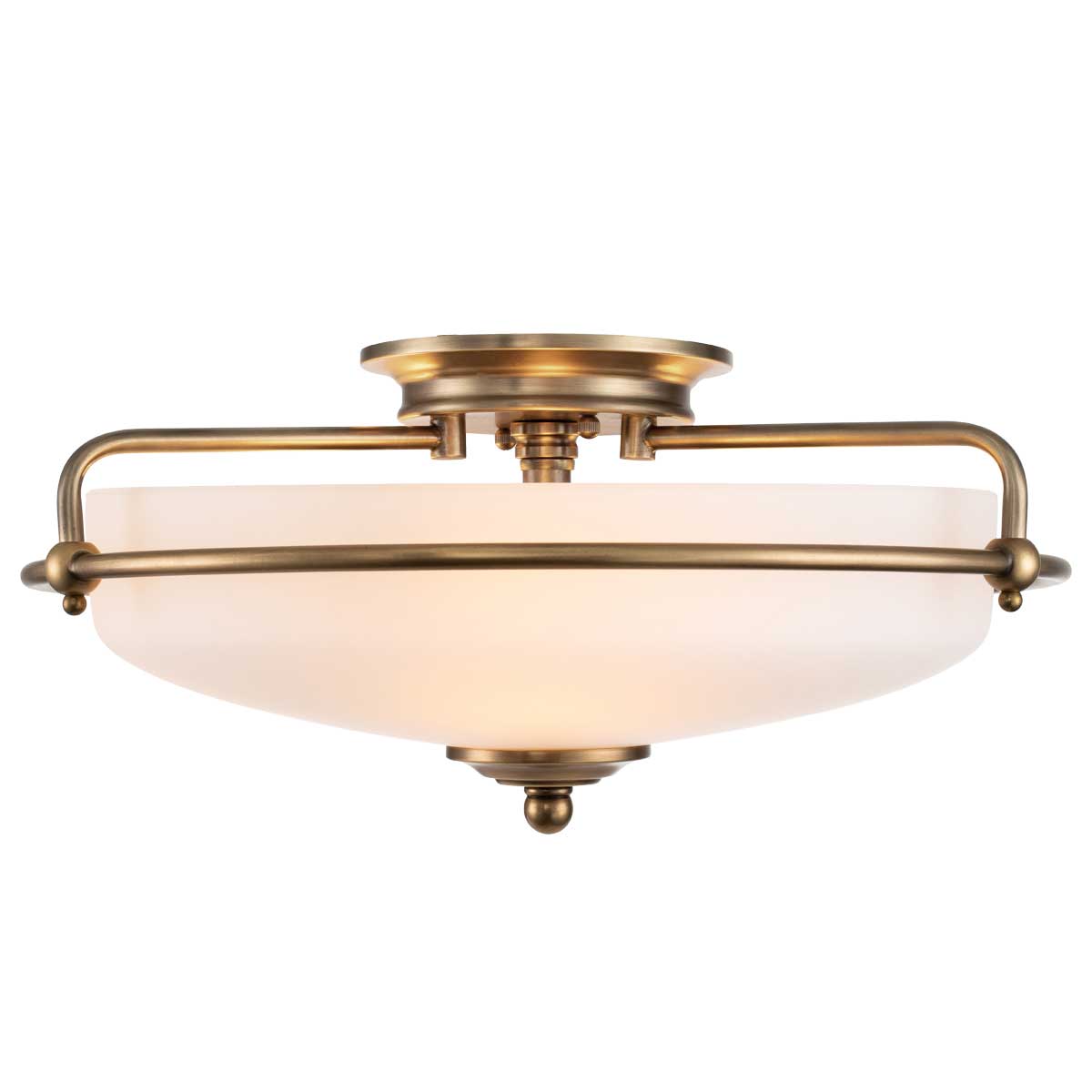 Elstead - QZ-GRIFFIN-F-WS - Griffin 3 Light Flush - verwittertes Messing