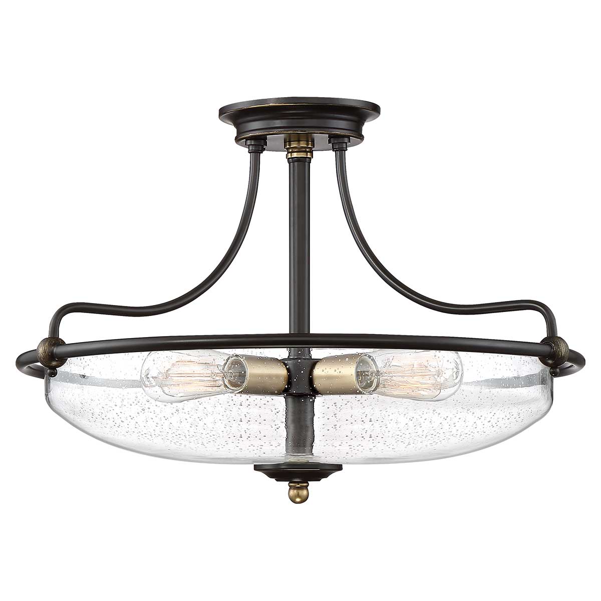 Elstead - QZ-GRIFFIN-SFM-C-PNAB - Griffin 4 Light Semi-Flush - Palladian Bronze mit Weathered Brass Akzenten