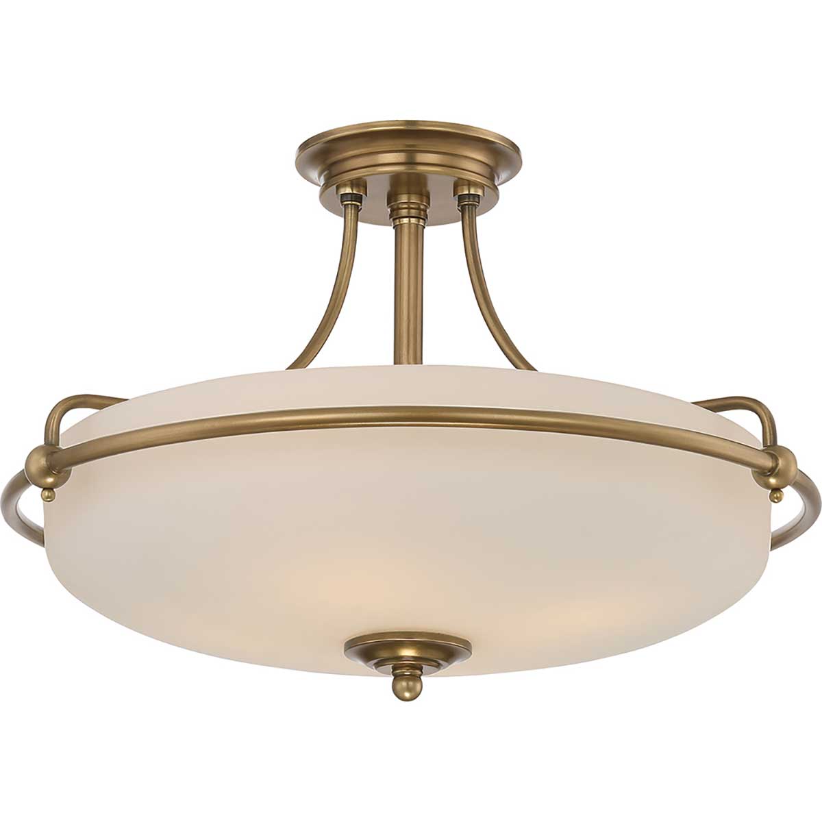 ElsteadGriffin 4 Light Semi-Flush - verwittertes Messing