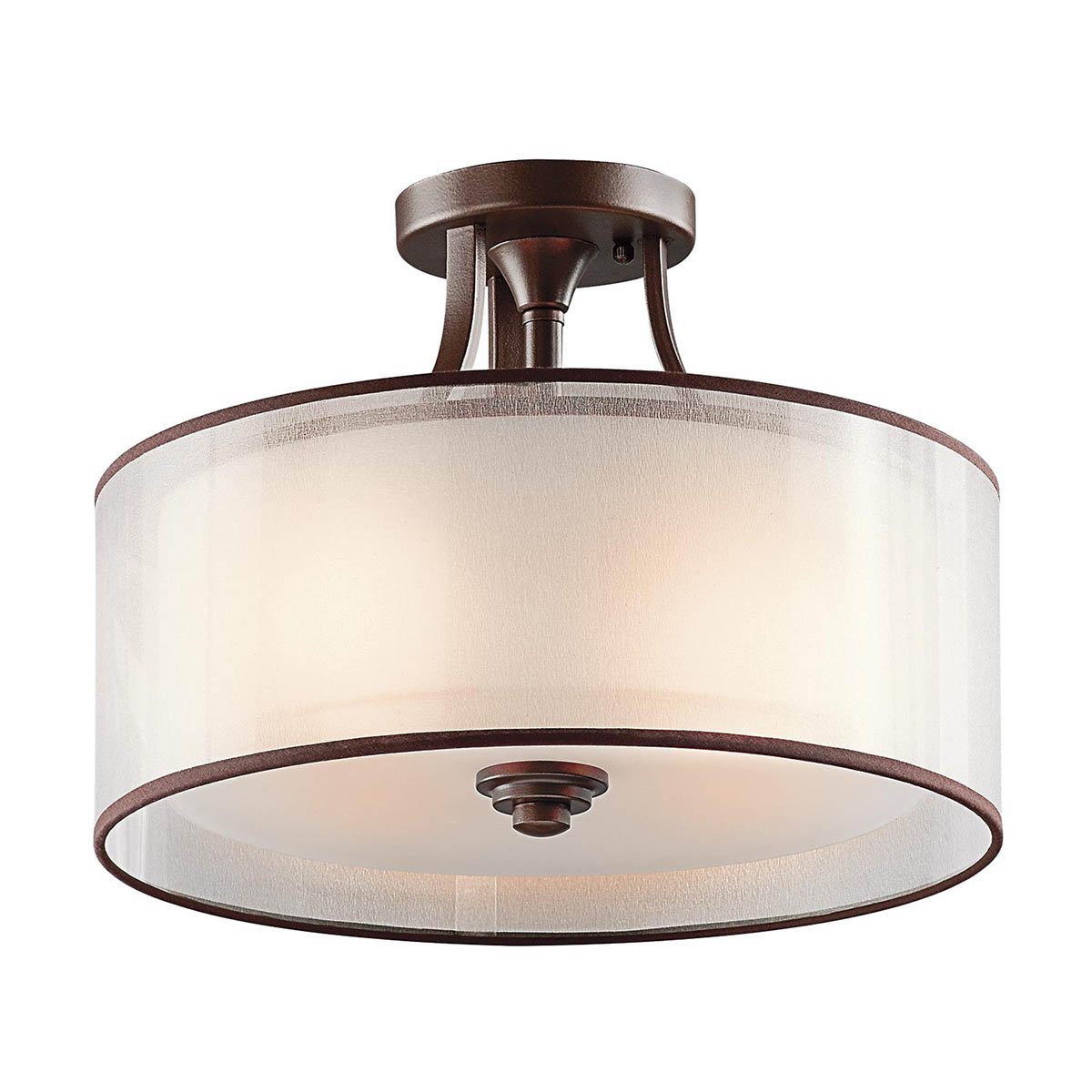 ElsteadLacey 3 Light Small Semi-Flush - Mission Bronze
