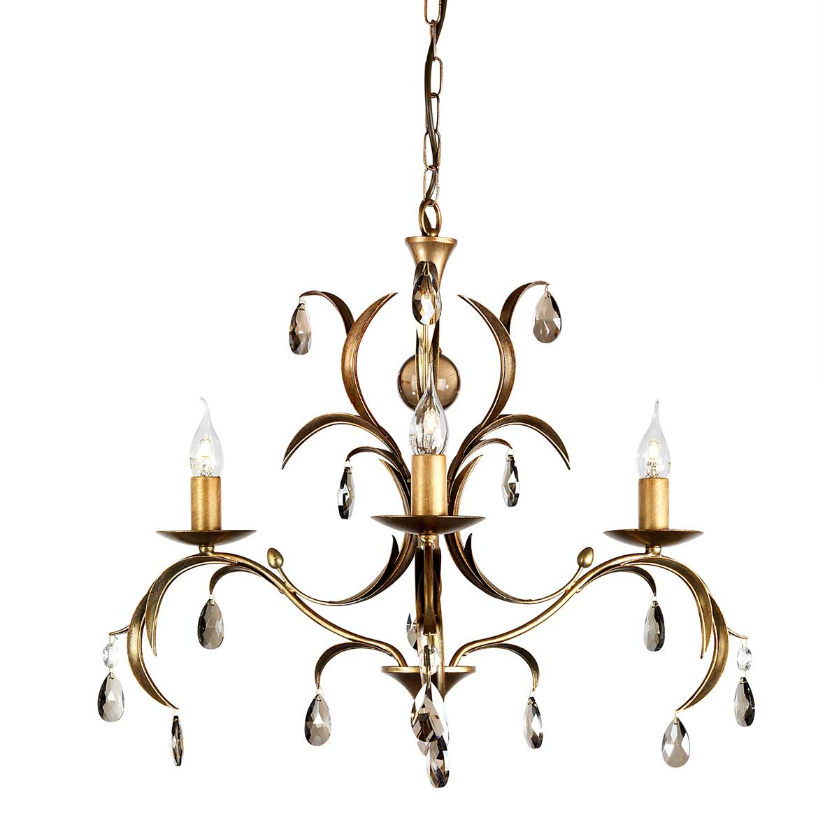Elstead - LL3-ANT-BRZ - Lily 3 Light Chandelier - Bronze Patina