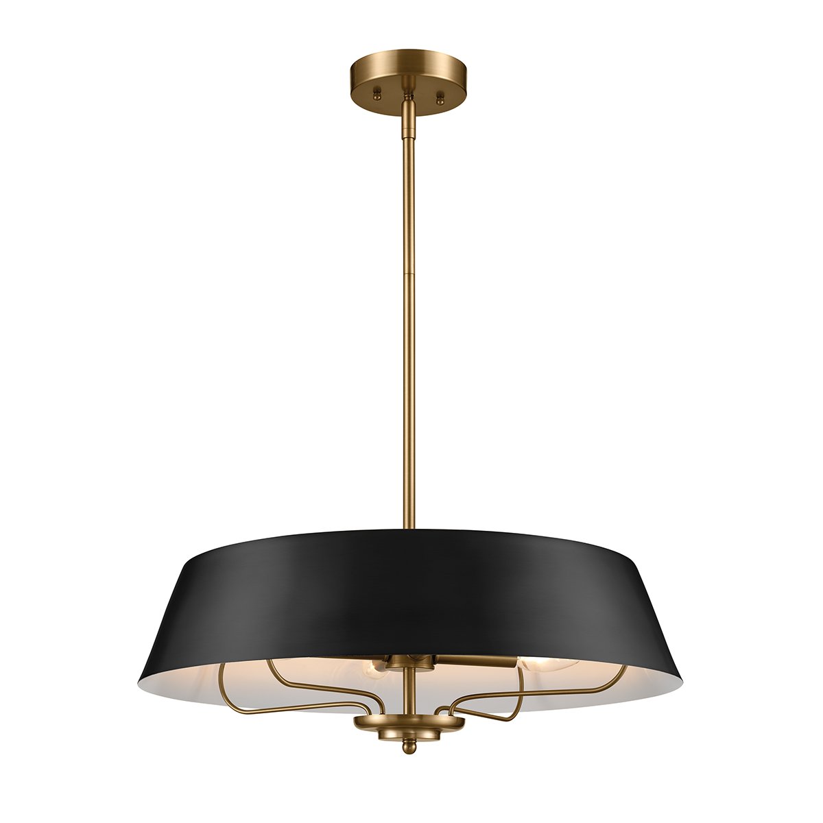 Elstead - KL-LUELLA-4P-BKB - Luella 4lt Duo-Mount Pendant - Black & Brass