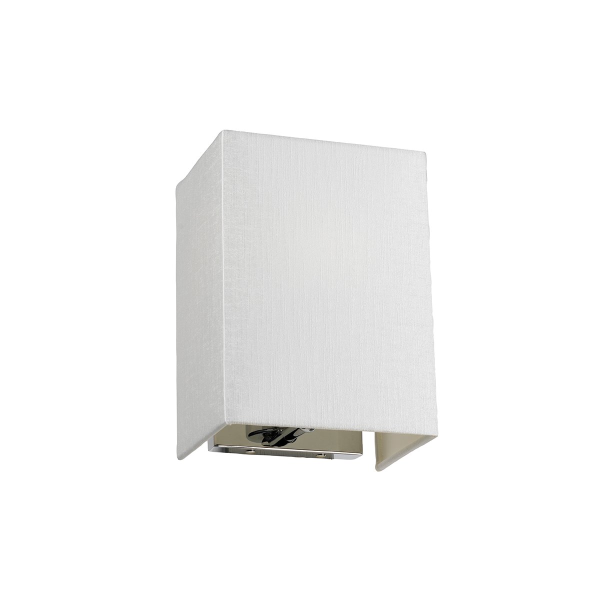 Elstead - DL-RILEY-S-IV-PC - Riley Small Rectangular Wall Light with Polished Chrome Back Plate with Ivory Shade
