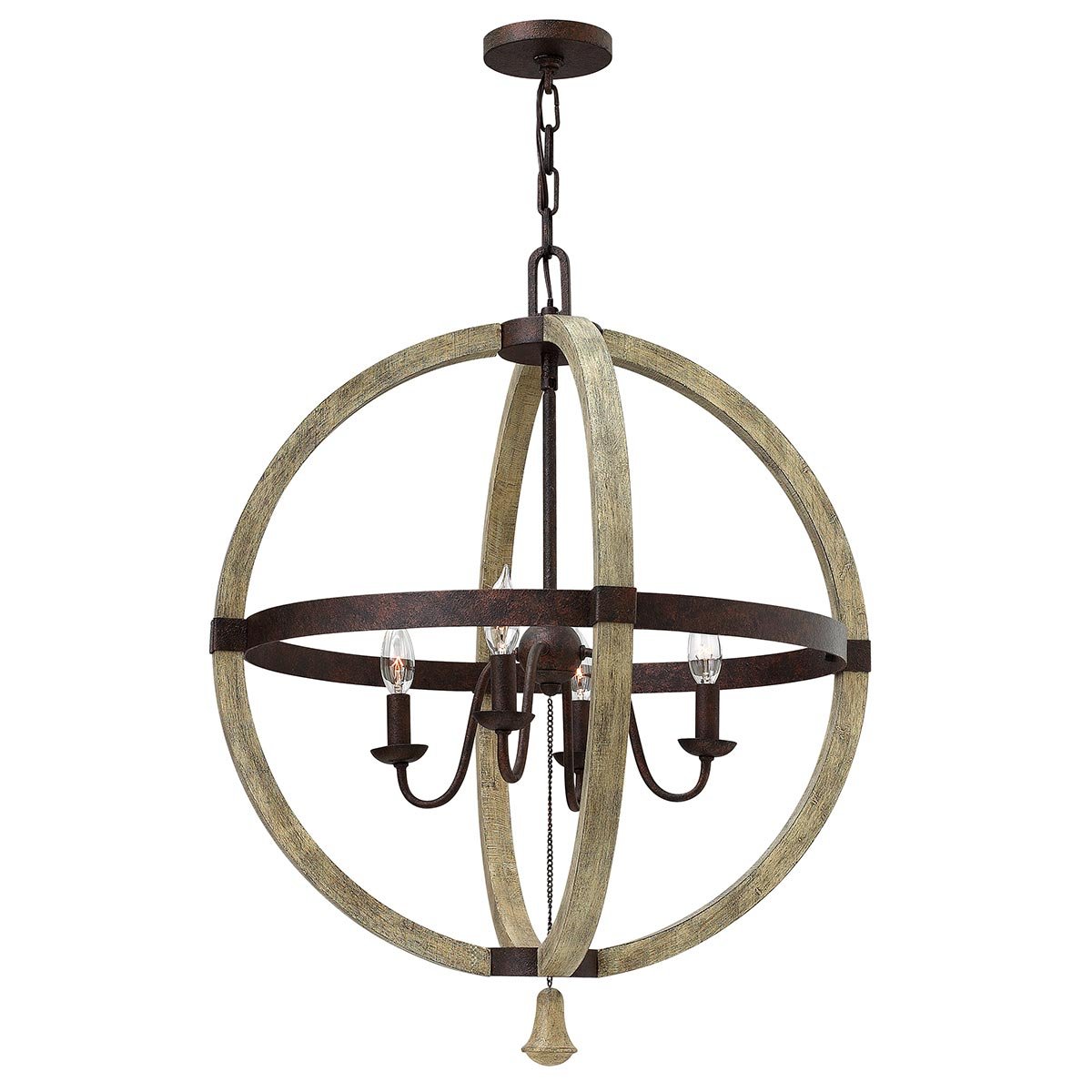 ElsteadMiddlefield 4 Light Chandelier - Iron Rust