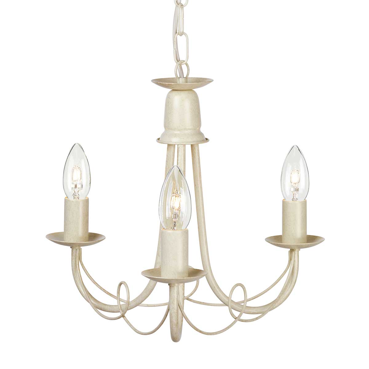 ElsteadMinster 3 Light Chandelier - Ivory/ Gold Patina