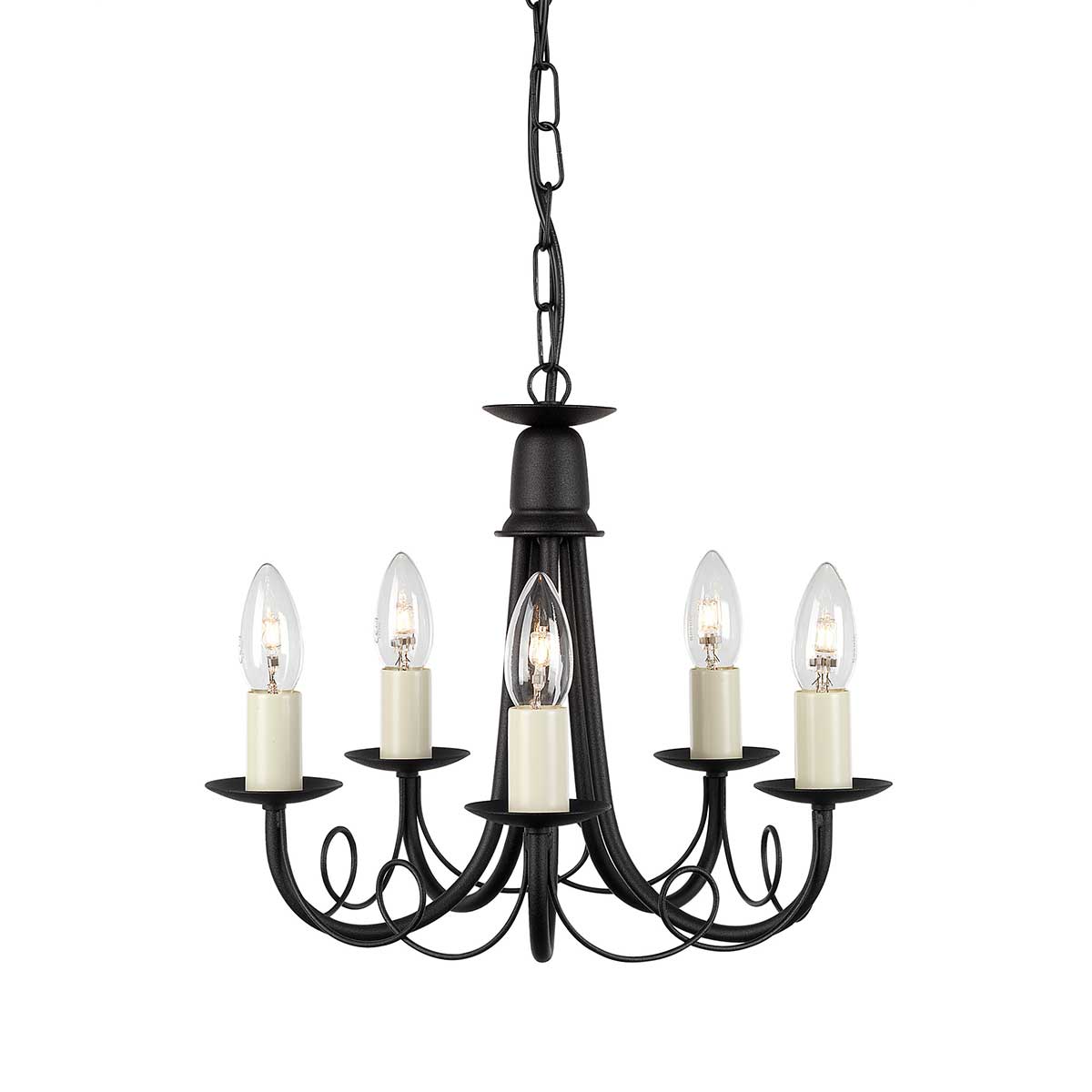 ElsteadMinster 5 Light Chandelier - Black