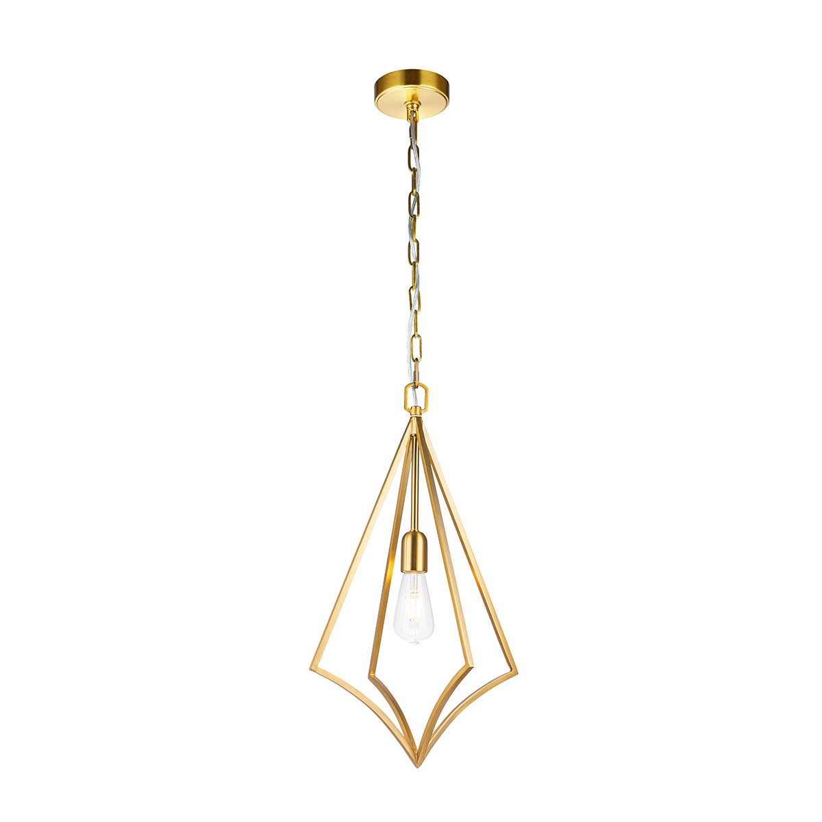 Hängeleuchte, Pendelleuchten & Hängelampen von Elstead Nico 1 Light Medium Pendant - Burnished Brass FE-NICO-P-M-BB