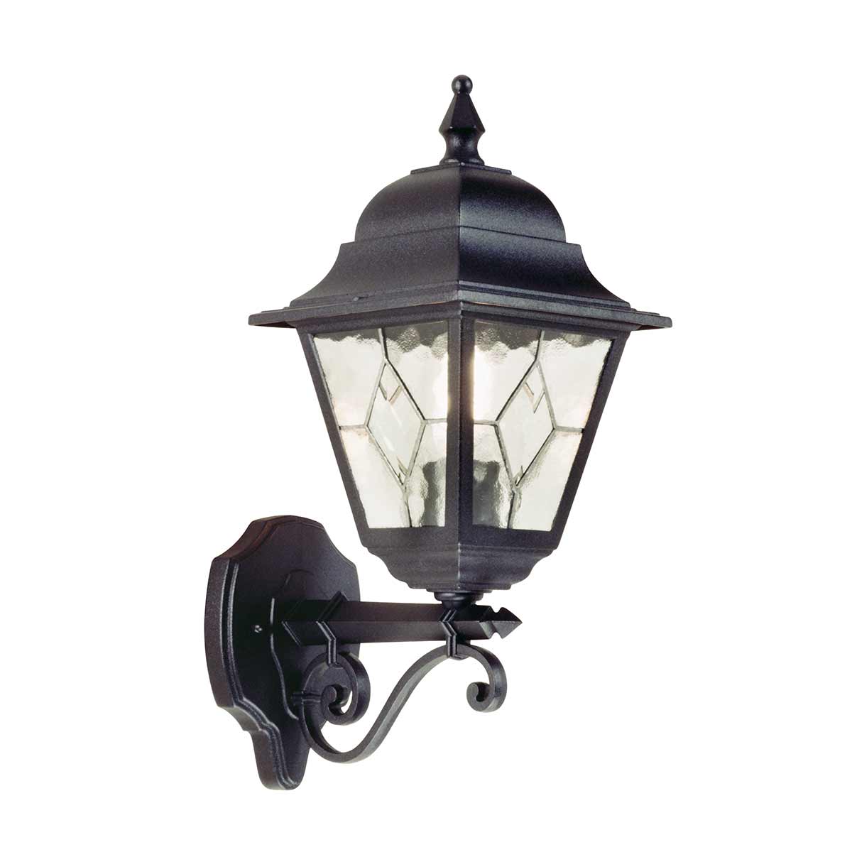 Norfolk 1 Light Up Wall Lantern - Black von Elstead
