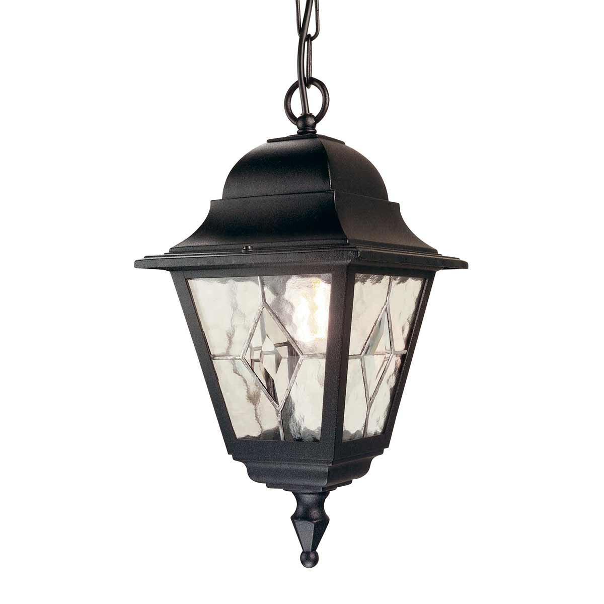 Norfolk 1 Light Chain Lantern - Black von Elstead