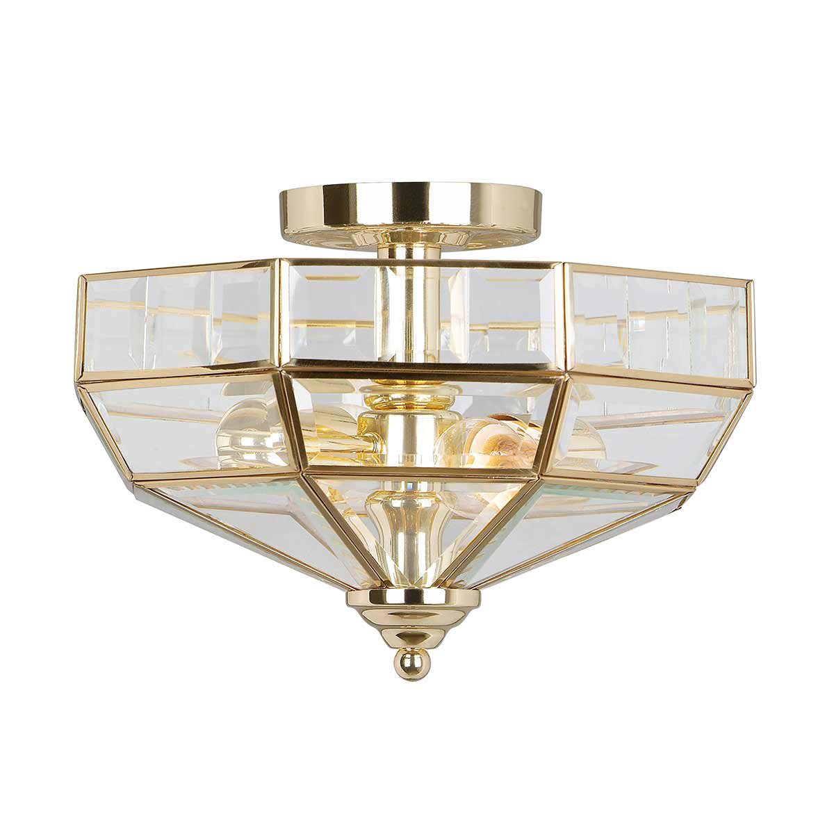 ElsteadOld Park 2 Light Semi-Flush - Polished Brass