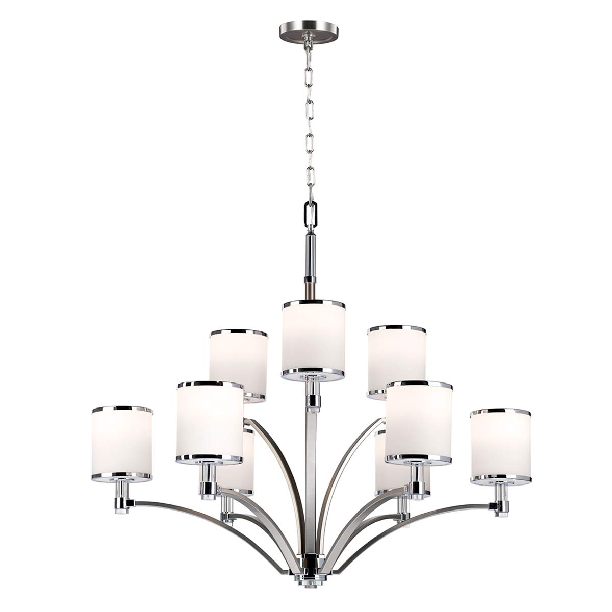 Elstead - FE-PROSPECT-PARK9 - Prospect Park 9 Licht Kronleuchter - Satin Nickel mit Chrom