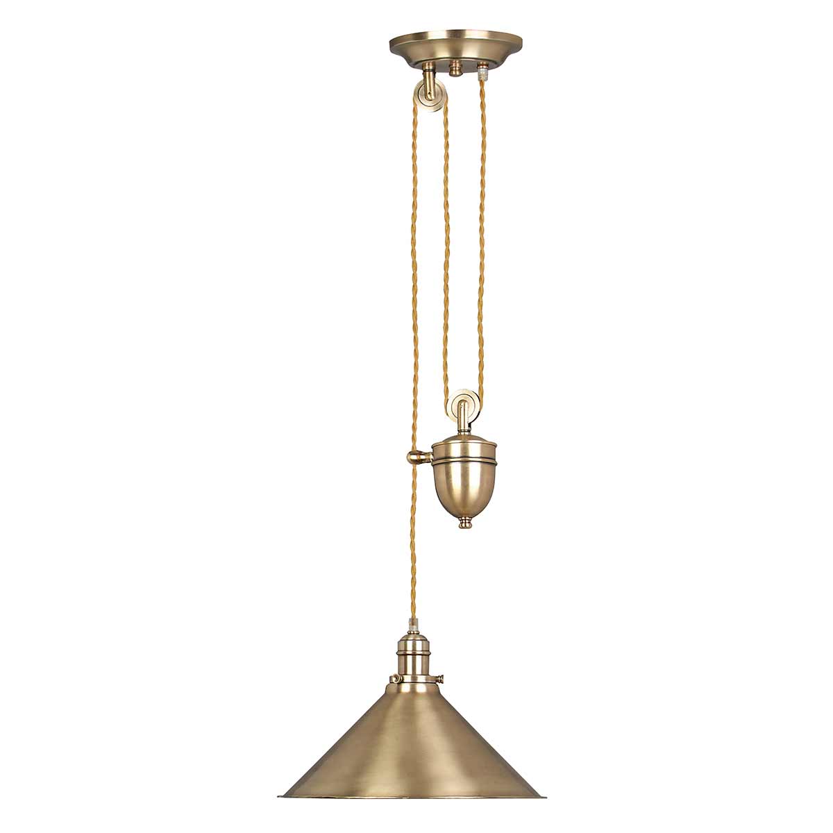 ElsteadProvence 1 Light Rise and Fall Pendelleuchte - Aged Brass
