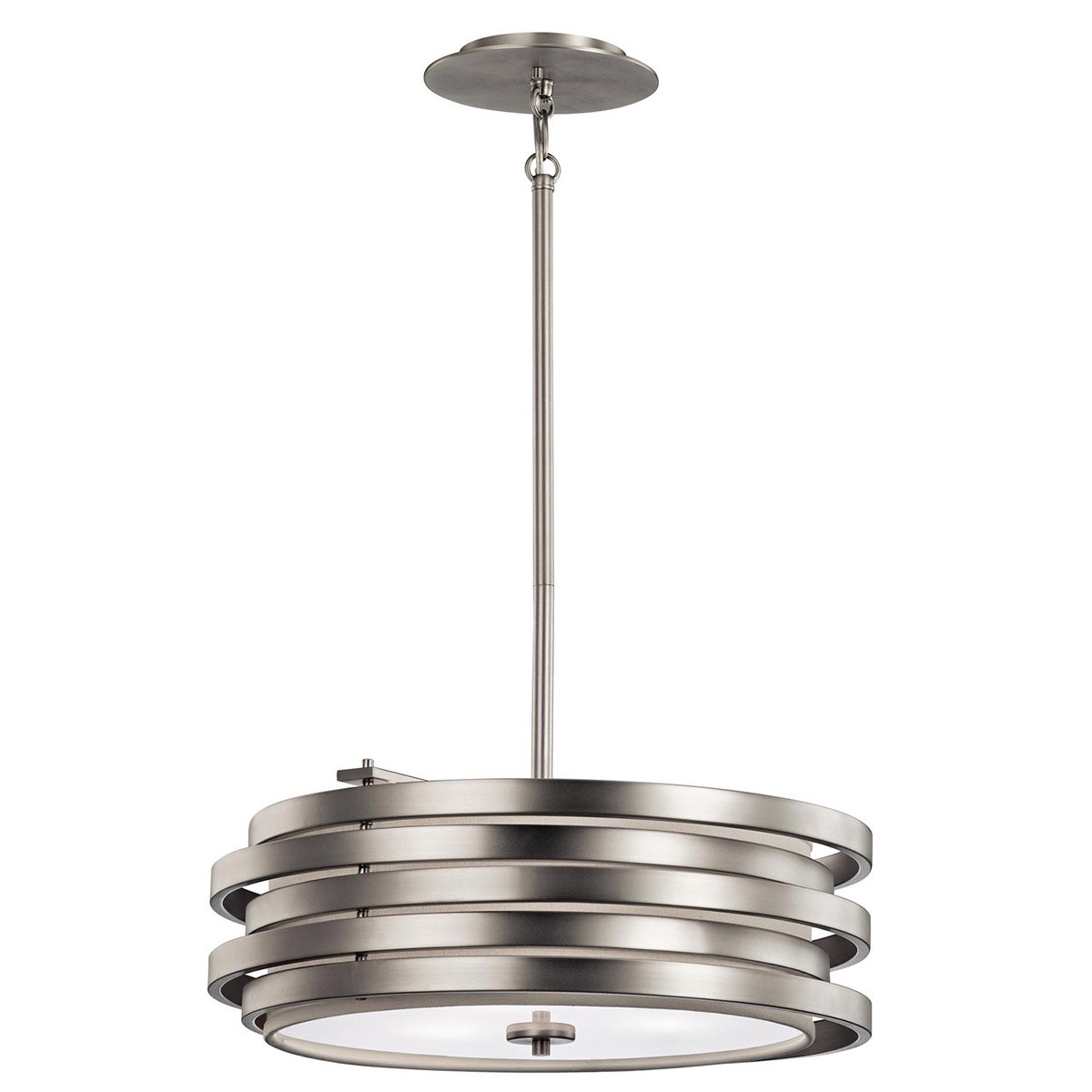 Elstead - KL-ROSWELL-P-B - Roswell 3 Leuchtende Pendelleuchte - Gebürstetes Nickel