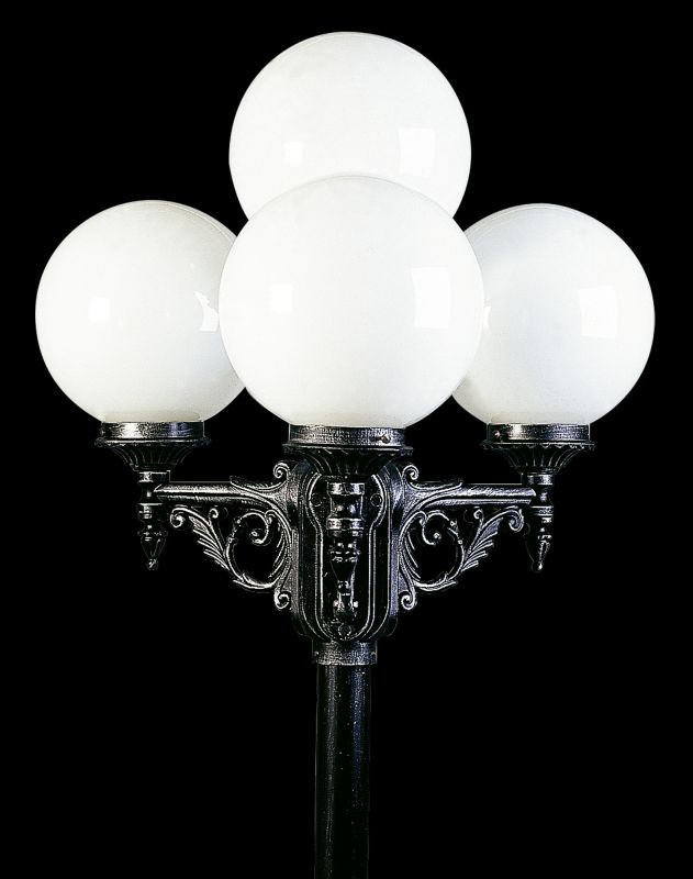 Albert LeuchtenMastleuchte 4-fl. Typ Nr. 2051 - Farbe: schwarz-Silber, für 4 x Lampe, E27 - ACHTUNG: 2 Packstücke -