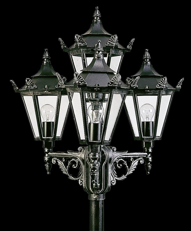 Albert LeuchtenMastleuchte 4-fl. Typ Nr. 2056 - Farbe: schwarz-Silber, für 4 x Lampe, E27/ ACHTUNG: 2 Packstücke