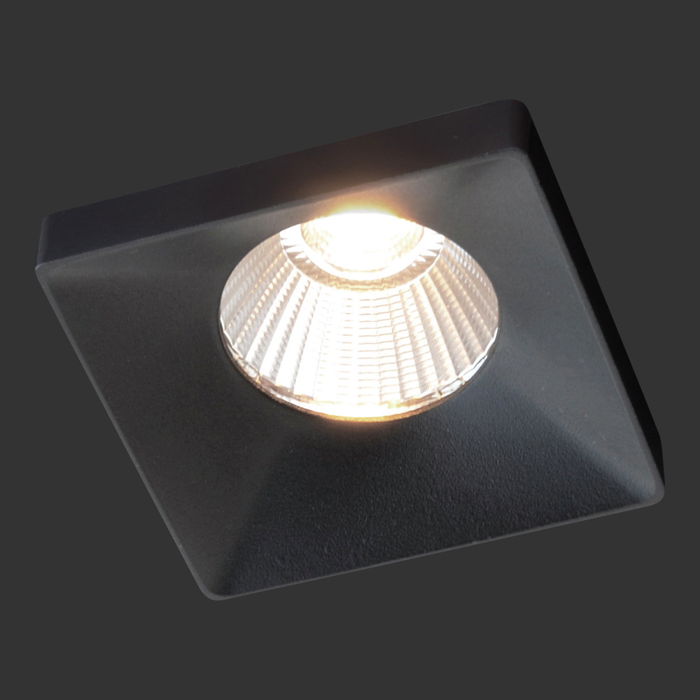 dot-spottuboquar L LED Deckeneinbauleuchte, mit 13 mm hoher quadratischer Designblende, 70x70 mm