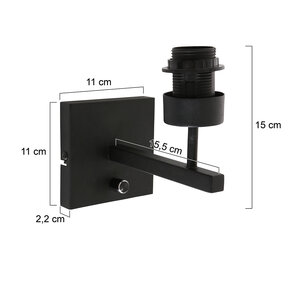 Steinhauer&nbsp;Wandleuchte Stang mit Drehschalter ohne Schirm&nbsp;3085ZW