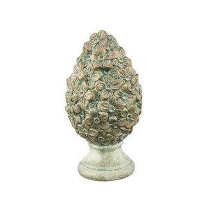 Lisel grüne eiförmige Zementstatue mit Blumen L