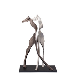 Skye schwarze Aluminium-Statue in Giraffenform Klein