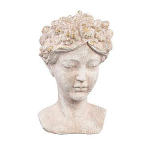 Sherlene Creme Zement Gesichtsfigur Statue groß