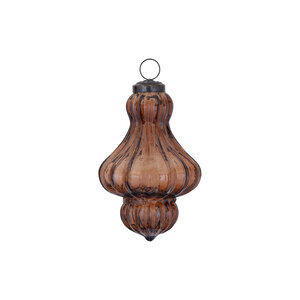 Weihnachtskugeln für festliche Dekoration von PTMD Lontey brauner Glasornament-Hänger mit Luster-Finish M 728353