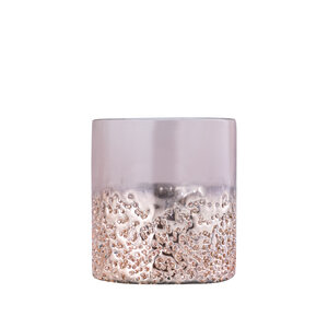 Suzal Pink Glas Teelicht Halbperlen