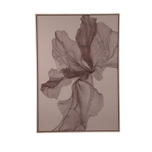 Lorinde hellbraunes Leinwand-Wandpaneel Blumenkunst
