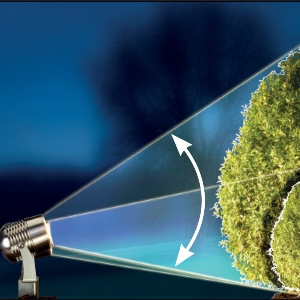 dot-spot Gartenstrahler für außen & Garten von dot-spot clarios flex beam 10 Watt LED Objekt- und Gartenstrahler Edelstahl mit Wabenblendschutz 20111.827.41