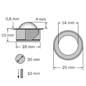 dot-spot von dot-spot frog-dot LED Akzentlichtpunkt, rund, 14 mm, mit Linse 50606.827.11