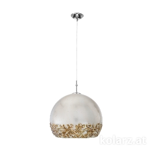 Serie LUNA VON ALLE von Alle von KOLARZ-Austrolux Leuchten Hängeleuchte LUNA,Liberta Silber D 40 cm, max. Höhe 200 cm, 1 flg., E27, 60 W 0392.31L.5.Li.SA