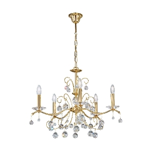 KOLARZ-Austrolux Leuchten Hängeleuchte, Pendelleuchten & Hängelampen von KOLARZ-Austrolux Leuchten Luster CARMEN II, Gold 24K D 65 cm, min. Höhe 72 cm, max. Höhe 105 cm, 5 flg., E14, 60 W 3234.85.3.KoT