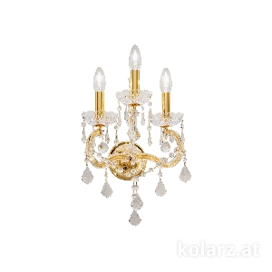 KOLARZ-Austrolux Leuchten Wandleuchten & Wandlampen von KOLARZ-Austrolux Leuchten Wandleuchte BELVEDERE, KOLARZ Pure, Gold 24K Breite 28 cm, Höhe 42 cm, Ausladung 25 cm, 3 flg., E14, 60 W 0413.63.3.SpT