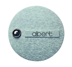 Klassische von Albert Leuchten Klingelplatte Typ Nr. 0945 - kompl. aus Edelstahl 690945