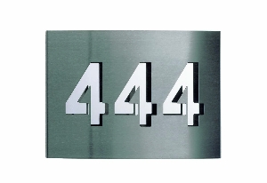 Moderne Zubehör von Albert Leuchten Hausnummer 3-stellig - Edelstahl, mit Spiegelblech 690977