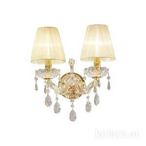 KOLARZ-Austrolux Leuchten Wandleuchten & Wandlampen von KOLARZ-Austrolux Leuchten Wandleuchte SCHÖNBRUNN, KOLARZ Pure, Gold 24K Breite 28 cm, max. Höhe 24 cm, Ausladung 28 cm, 2 flg., E14, 40 W 3844.62.3.SpT