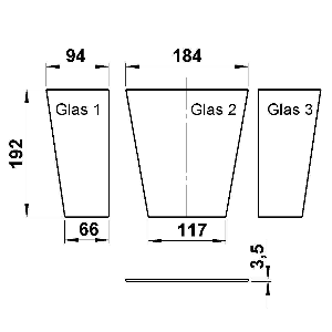 Schirme, Gläser & Stoffschirme von Albert Leuchten G 163, Scheiben-Set (3 Stück) 90220163