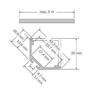 dot-spot von dot-spot slimlux 30x30 eck LED Lichtleiste, versiegeltes LED Modul 62350.64.804.6296