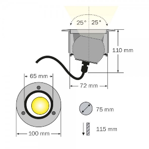 dot-spot Bodeneinbaustrahler von dot-spot brilliance 10 W LED Einbaustrahler, verschraubbar für erhöhten Diebstahlschutz 30615.827.10.33