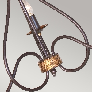 Serie WINDERMERE VON ELSTEAD von Elstead von Elstead Windermere 3 Licht Kronleuchter - Rost/Gold WM3